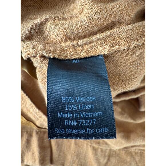Simply Vera Wang Sz XL Brown Linen Blend High Waist Cargo Shorts Boho Lagenlook - Picture 11 of 13